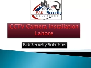 CCTV Camera Installation Lahore