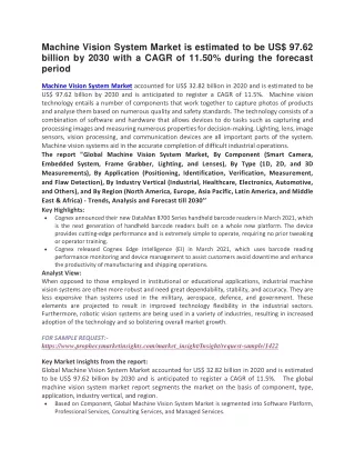 machine vision system market is estimated