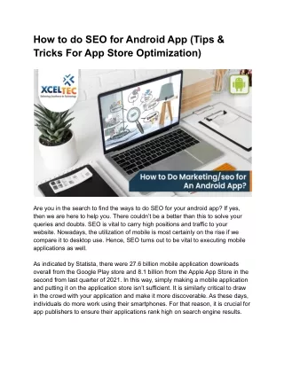 how to do seo for android app tips tricks