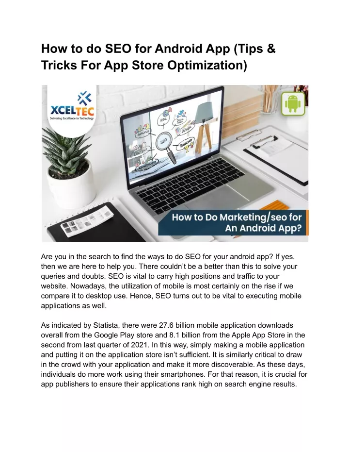 how to do seo for android app tips tricks