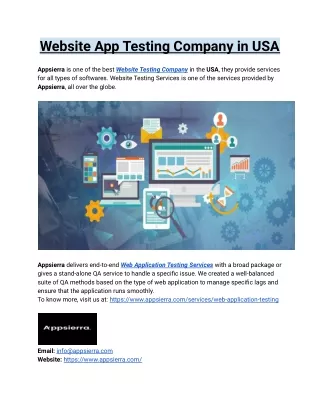 website app testing company in usa