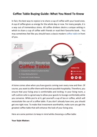 coffee table buying guide what you need to know