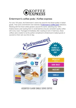 Entenmann's coffee pods Koffee Express