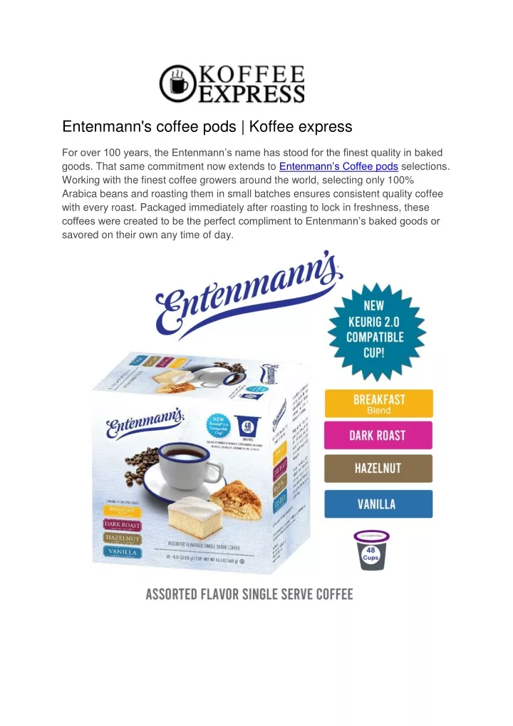 entenmann s coffee pods koffee express