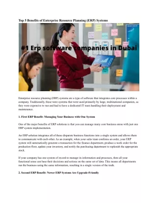 top 5 benefits of enterprise resource planning