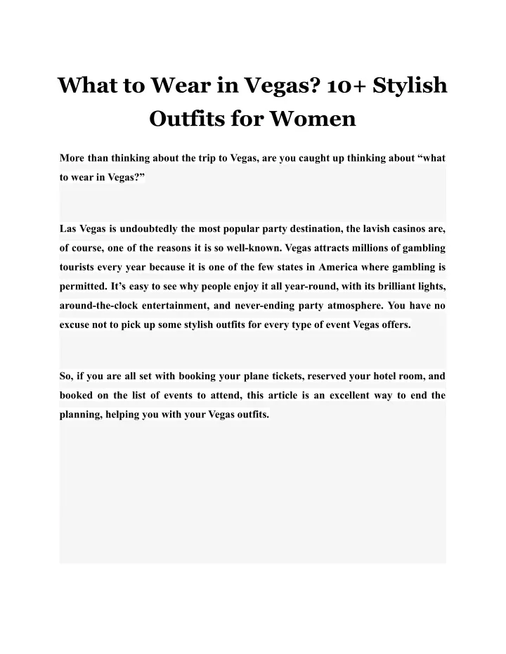 what to wear in vegas 10 stylish outfits for women