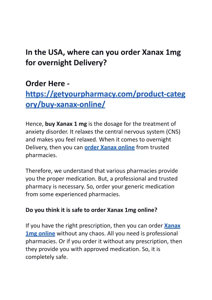 in the usa where can you order xanax
