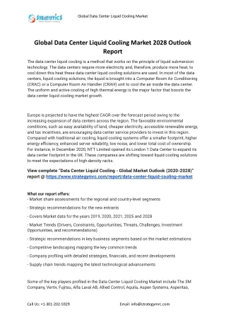 global data center liquid cooling market