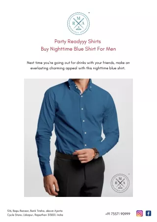 Buy Blue Shirt | Midnight Blue Shirt Online | RMA