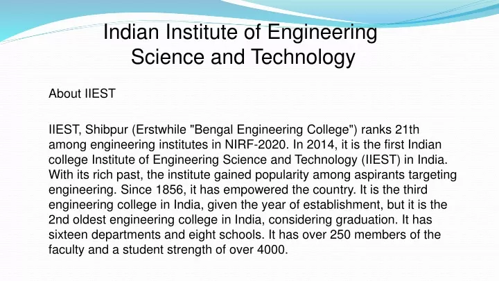 indian institute of engineering science