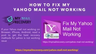 how to fix my yahoo mail not working
