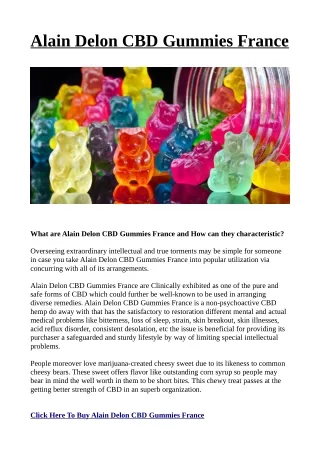 27 Reasons Why You Shouldn'T Worry About Alain Delon CBD Gummies France Again