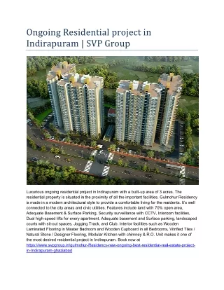ongoing residential project in indirapuram