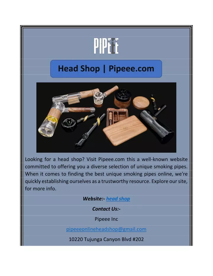 head shop pipeee com
