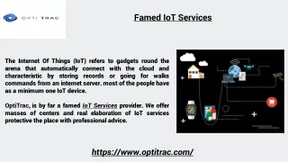 Famed IoT Services  (OptiTrac Ppt)
