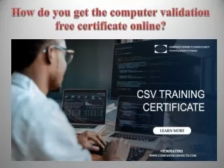 How do you get the computer validation free certificate online