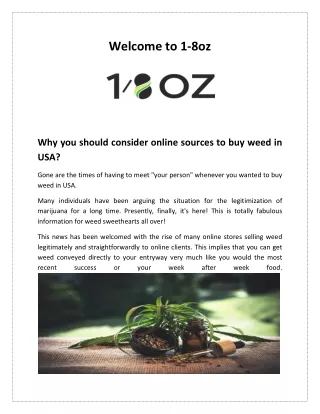Why you should consider online sources to buy weed in USA