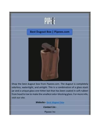 best dugout box pipeee com