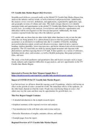 uv curable inks market report 2022 overview