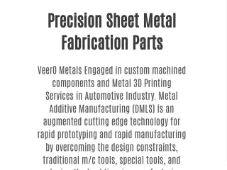 precision sheet metal fabrication parts