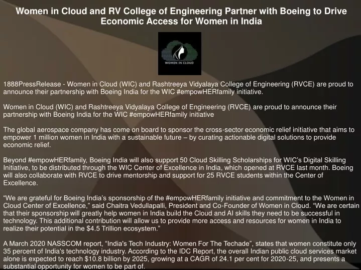 women in cloud and rv college of engineering