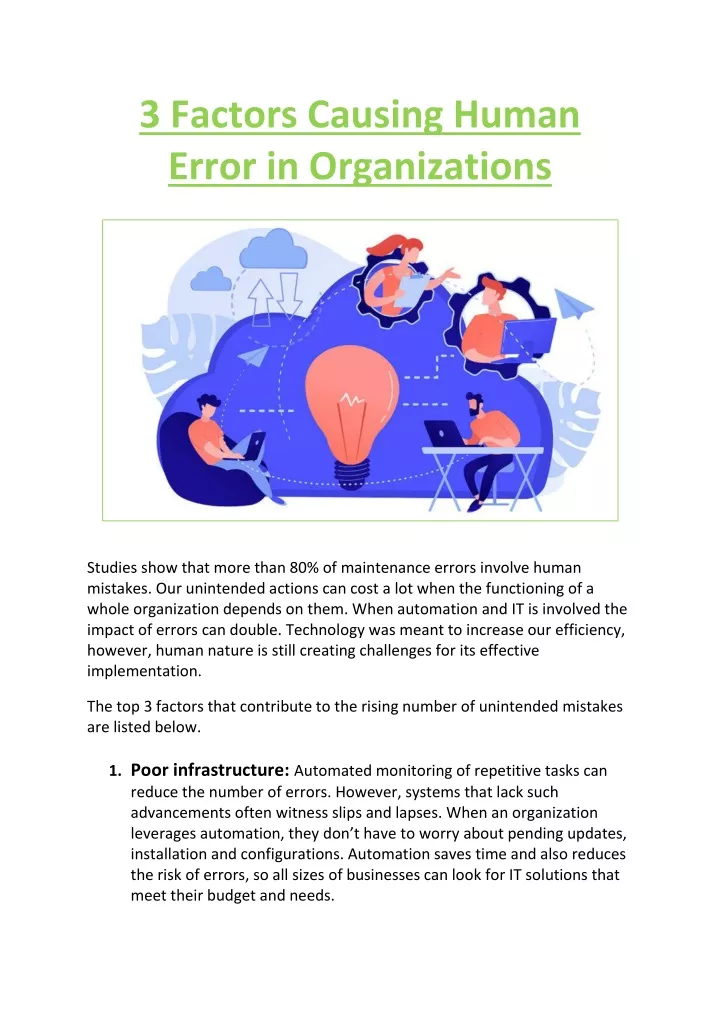 PPT - 3 Factors Causing Human Error in Organizations PowerPoint ...