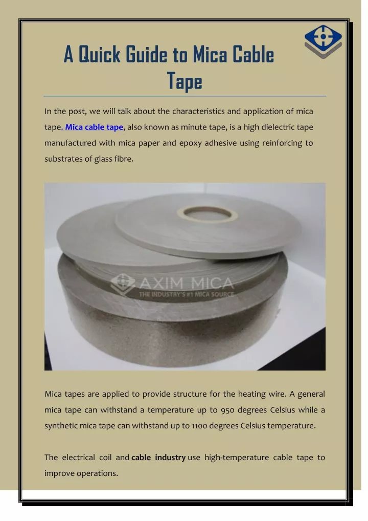 a quick guide to mica cable tape