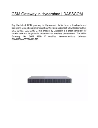 gsm gateway in hyderabad dasscom