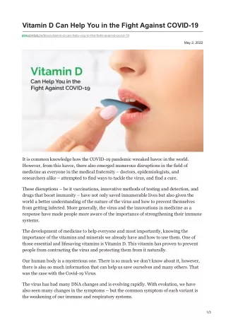 vitamin d can help you in the fight against covid