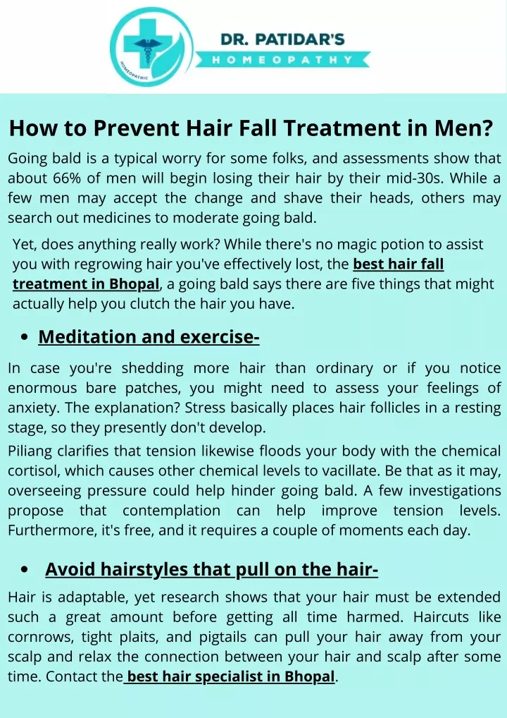 how to prevent hair fall treatment in men about