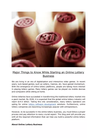 major things to know while starting an online