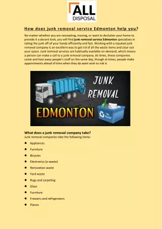 how does junk removal service edmonton help you