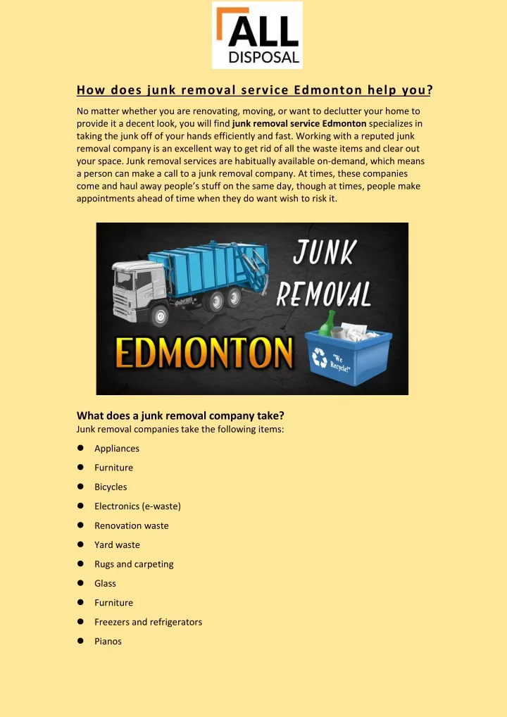 how does junk removal service edmonton help you
