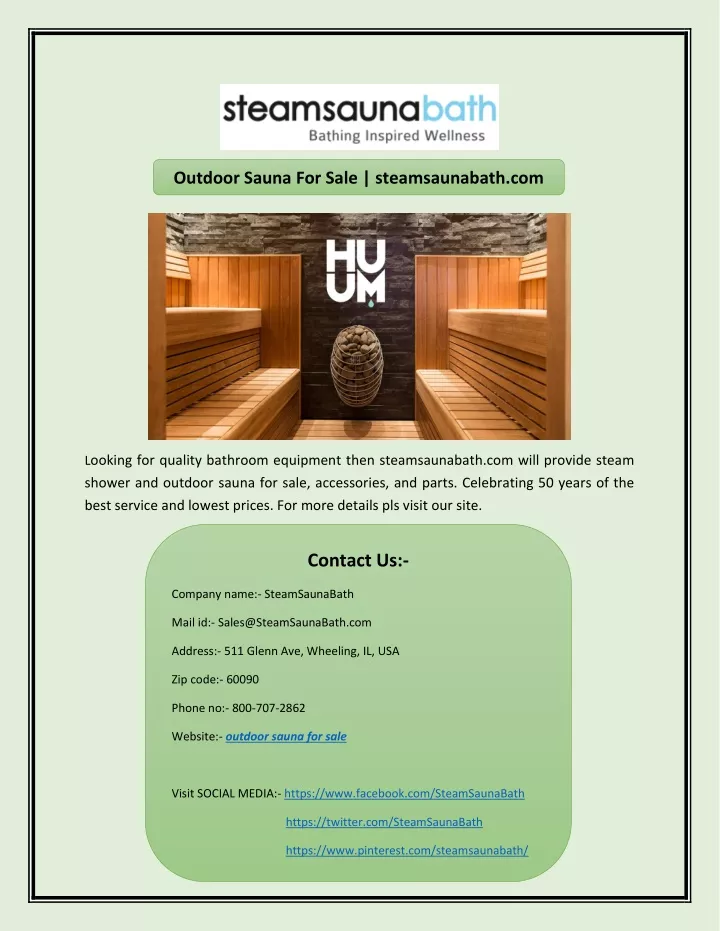 outdoor sauna for sale steamsaunabath com