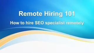 How to hire SEO specialist remotely