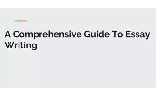a comprehen sive guide to essay writing
