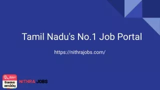 No.1 Job Portal in Tamilnadu Nithra Jobs, Latest Job Vacancy, Freshers Jobs