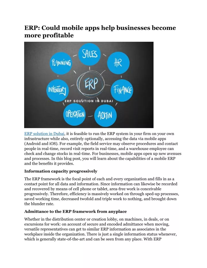 erp could mobile apps help businesses become more
