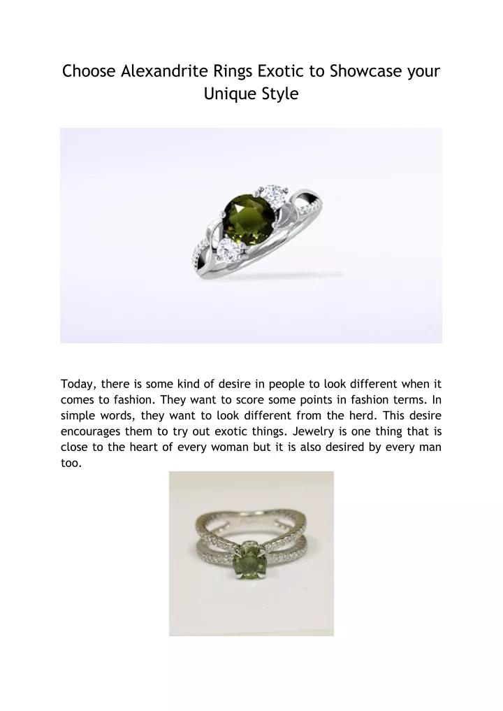 choose alexandrite rings exotic to showcase your