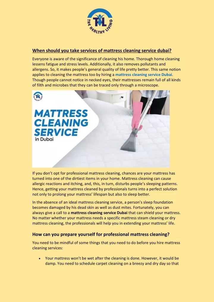 when should you take services of mattress