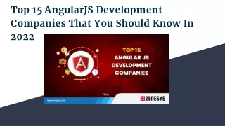 Top 15 AngularJS Development Companies That You Should Know In 2022
