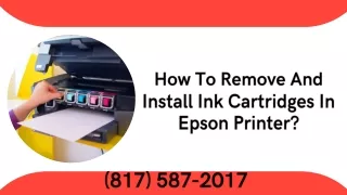 How To Remove And Install Ink Cartridges In Epson Printer
