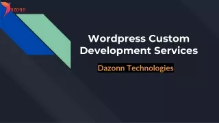 wordpress custom development services