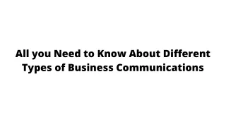 all you need to know about different types