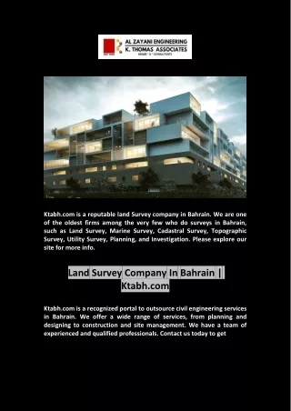 Land Survey Company In Bahrain | Ktabh.com