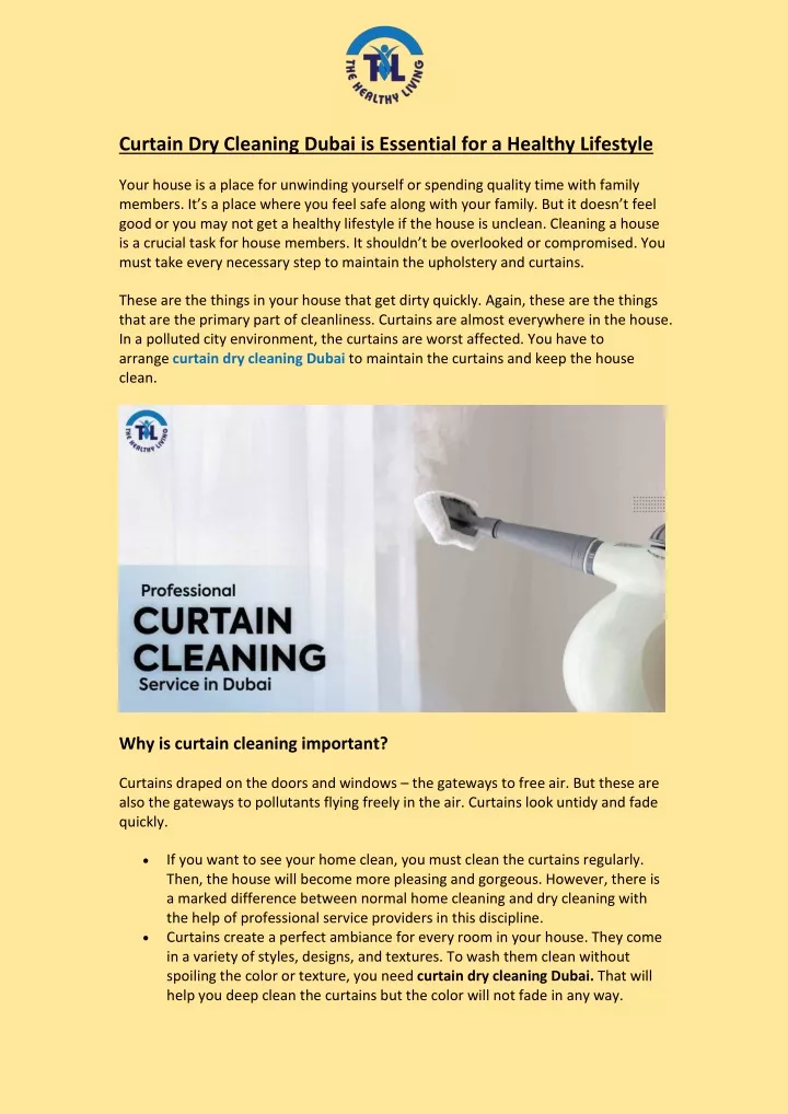 curtain dry cleaning dubai is essential
