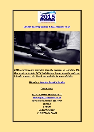 London Security Service 2015security.co.uk
