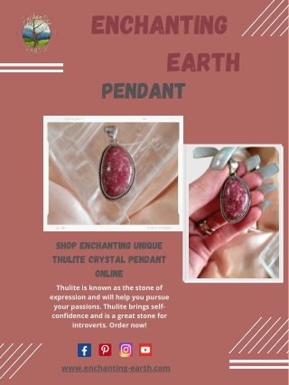 Shop Enchanting Unique Thulite Crystal Pendant Online