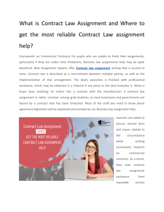 what is contract law assignment and where to