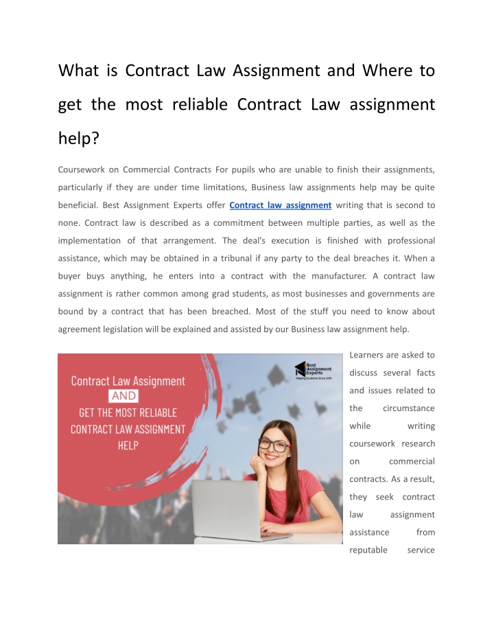what is contract law assignment and where to
